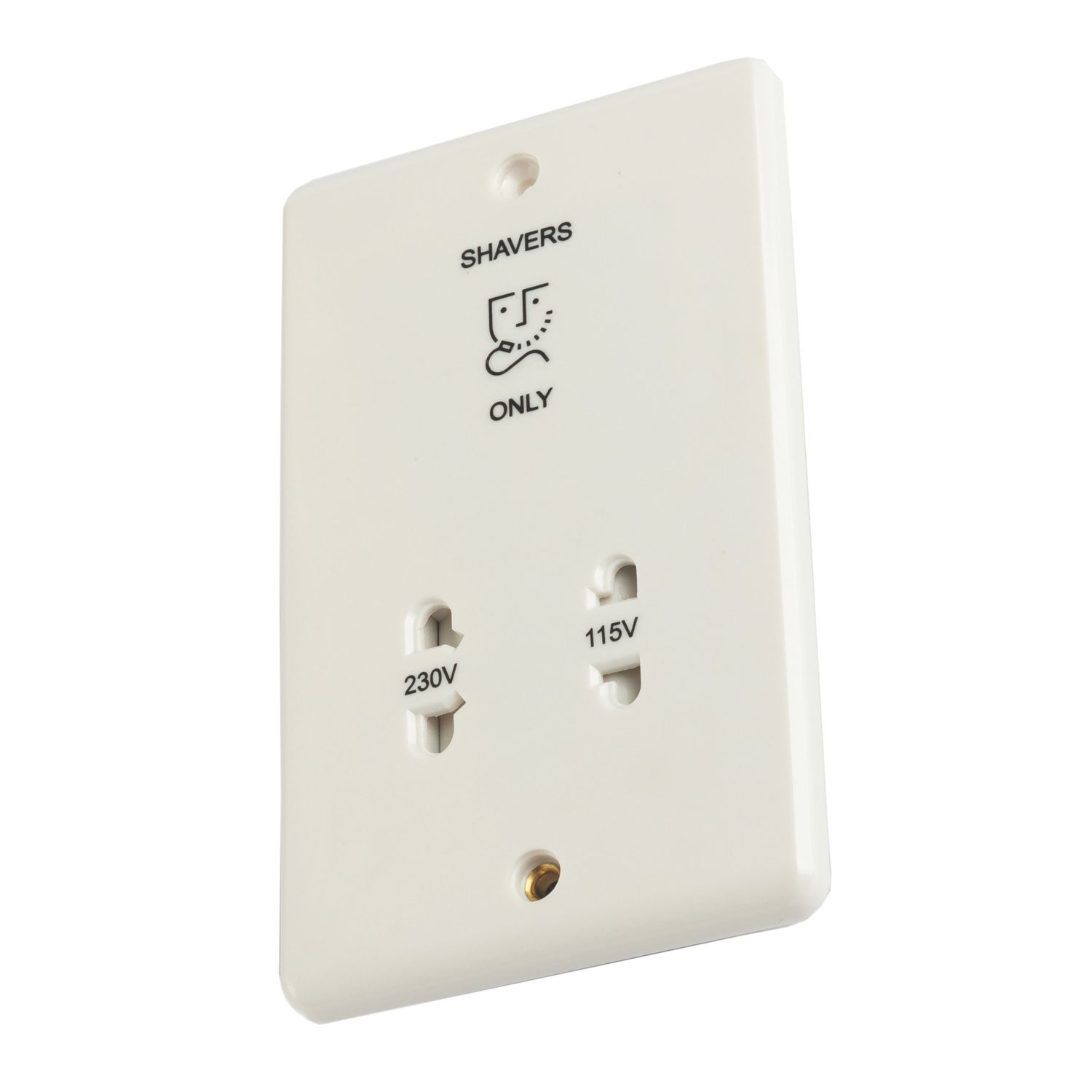 MARK 2-Gang Dual Voltage Shaver Socket 115/230V White (102TW)