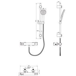 Swirl Bonda HP Rear-Fed Exposed Matt Black Thermostatic Shower Kit