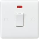 Knightsbridge Curved Edge 20A 1-Gang DP Control Switch White with Neon