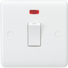 Knightsbridge Curved Edge 20A 1-Gang DP Control Switch White with Neon