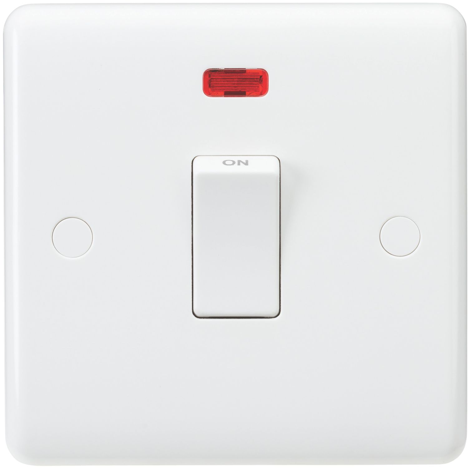 Knightsbridge Curved Edge 20A 1-Gang DP Control Switch White with Neon (102YA)