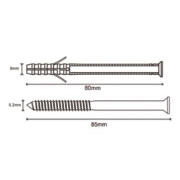 Easyfix  TX Short Expansion Frame Fixings 8mm x 80mm 12 Pack