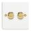 Varilight V-Pro 2-Gang 2-Way LED Dimmer Switch  Chalk White with Colour-Matched Inserts