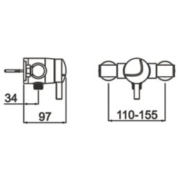 Bristan Commercial Exposed Single Outlet Thermostatic Chrome Shower Valve
