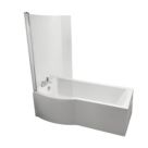 Ideal Standard Giovo Curve Shower Bath Left-Hand Acrylic No Tap Holes 1700mm