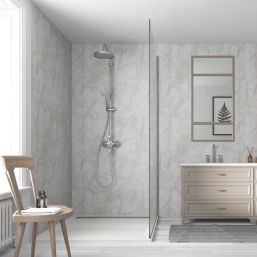 Splashwall Himalayan Marble Postformed Bathroom Wall Panel Matt Beige 1200mm x 2420mm x 10mm