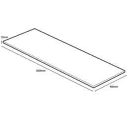 Wilsonart Omega Sleek Square Edge Matt White Quartz Effect Laminate Breakfast Bar 3000mm x 900mm x 22mm