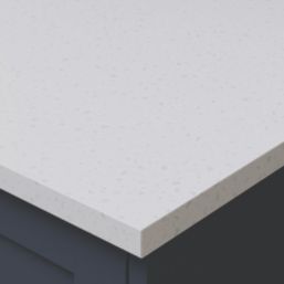 Wilsonart Omega Sleek Square Edge Matt White Quartz Effect Laminate Breakfast Bar 3000mm x 900mm x 22mm