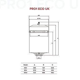 Ariston Pro 1 Eco Electric Storage Water Heater 3kW 49Ltr