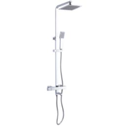 ETAL Socorro Rear-Fed Exposed Polished Chrome Thermostatic Bar Mixer Shower