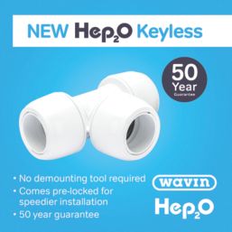 Hep2O  Plastic Push-Fit Equal Keyless Tee 28mm