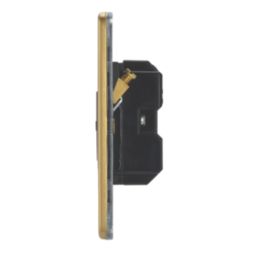 Contactum Lyric 13A Unswitched Fused Spur  Brushed Brass with Black Inserts