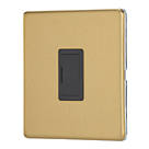 Contactum Lyric 13A Unswitched Fused Spur  Brushed Brass with Black Inserts
