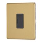 Contactum Lyric 13A Unswitched Fused Spur  Brushed Brass with Black Inserts