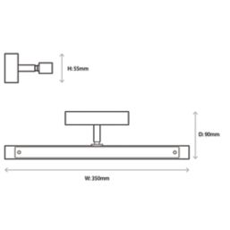 Quay Design Dixon LED Integrated Mirror/Picture Light Chrome 5.5W 330lm