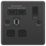 LAP  13A 1-Gang SP Switched Socket + 2.1A 2-Outlet Type A USB Charger Black Nickel with Black Inserts