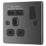 LAP  13A 1-Gang SP Switched Socket + 2.1A 10.5W 2-Outlet Type A USB Charger Black Nickel with Black Inserts