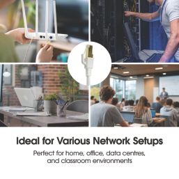 Labgear White Shielded RJ45 Cat 8 Patch Lead 5m