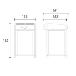 4lite Antheia Outdoor LED Solar Wall Lantern With PIR Sensor Anthracite 300lm