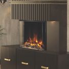 Be Modern Pryzm Arteon 750-3SP Black Remote Control Wall-Mounted Electric Inset Fire 762mm x 257mm x 791mm