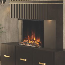 Be Modern Pryzm Arteon 750-3SP Black Remote Control Wall-Mounted Electric Inset Fire 762mm x 257mm x 791mm