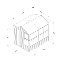 Forest  6' x 7' 6" (Nominal) Apex Timber Potting Shed