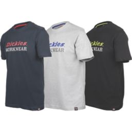 Dickies Rutland Short Sleeve T-Shirt Set Assorted Colours 2X Large 43.7" Chest 3 Pieces