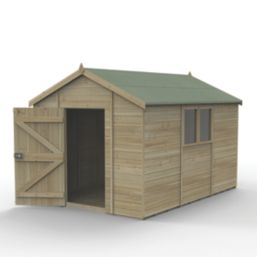 Forest Timberdale 8' 6" x 12' (Nominal) Apex Tongue & Groove Timber Shed with Base
