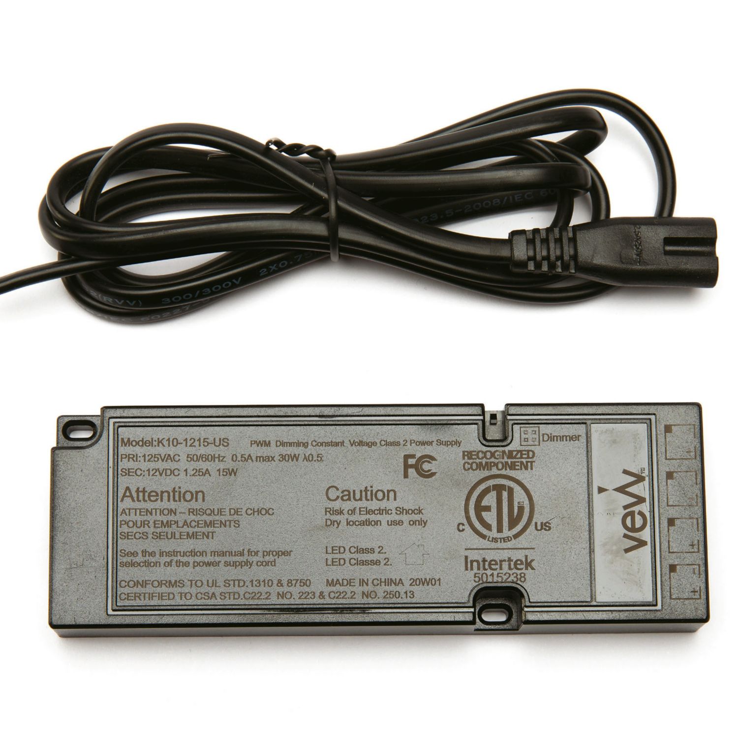 VEW 12V Constant Voltage LED Driver 15W (104TW)