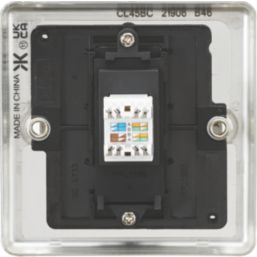 Knightsbridge  1-Gang RJ45 Ethernet Socket Brushed Chrome