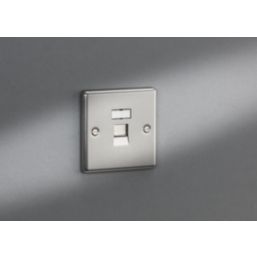 Knightsbridge  1-Gang RJ45 Ethernet Socket Brushed Chrome