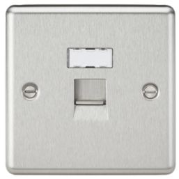 Knightsbridge  1-Gang RJ45 Ethernet Socket Brushed Chrome
