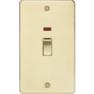 Knightsbridge  45A 2-Gang DP Control Switch Brushed Brass with LED