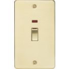 Knightsbridge  45A 2-Gang DP Control Switch Brushed Brass with LED