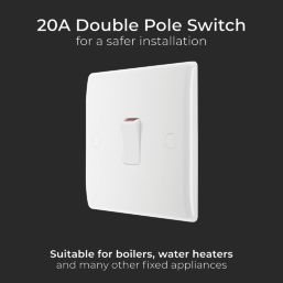 British General  20A 1-Gang DP Water Heater Switch White