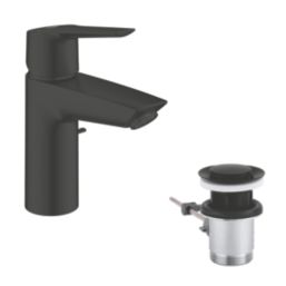 Grohe Start Matt Black 165mm Standard Lever Mono Basin Mixer Tap  With Pop-Up Waste