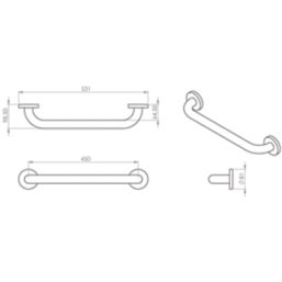 Croydex  Straight Doc M Grab Bar Blue 450mm