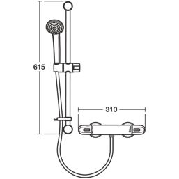 Ideal Standard Alto EV Gravity-Pumped Flexible Exposed Chrome Thermostatic Mixer Shower
