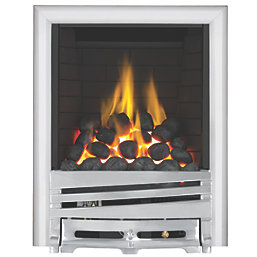Focal Point Horizon Chrome Rotary Control Inset Gas Full Depth Fire 480mm x 180mm x 585mm