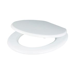 Cooke & Lewis Standard Closing Toilet Seat Moulded Wood White | Toilet