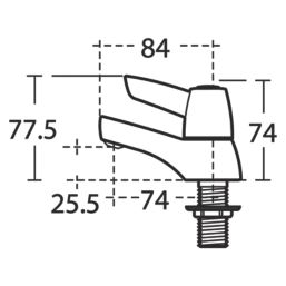 Armitage Shanks Sandringham 21 Chrome 130mm Cloakroom Lever 2 Tap Holes Basin Pillar Tap