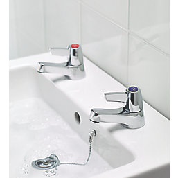 Armitage Shanks Sandringham 21 Basin Pillar Bathroom Taps Chrome