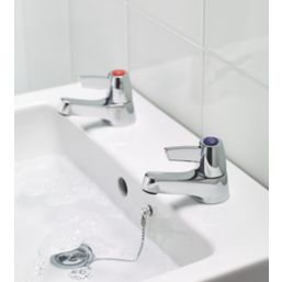 Armitage Shanks Sandringham 21 Chrome 130mm Cloakroom Lever 2 Tap Holes Basin Pillar Tap