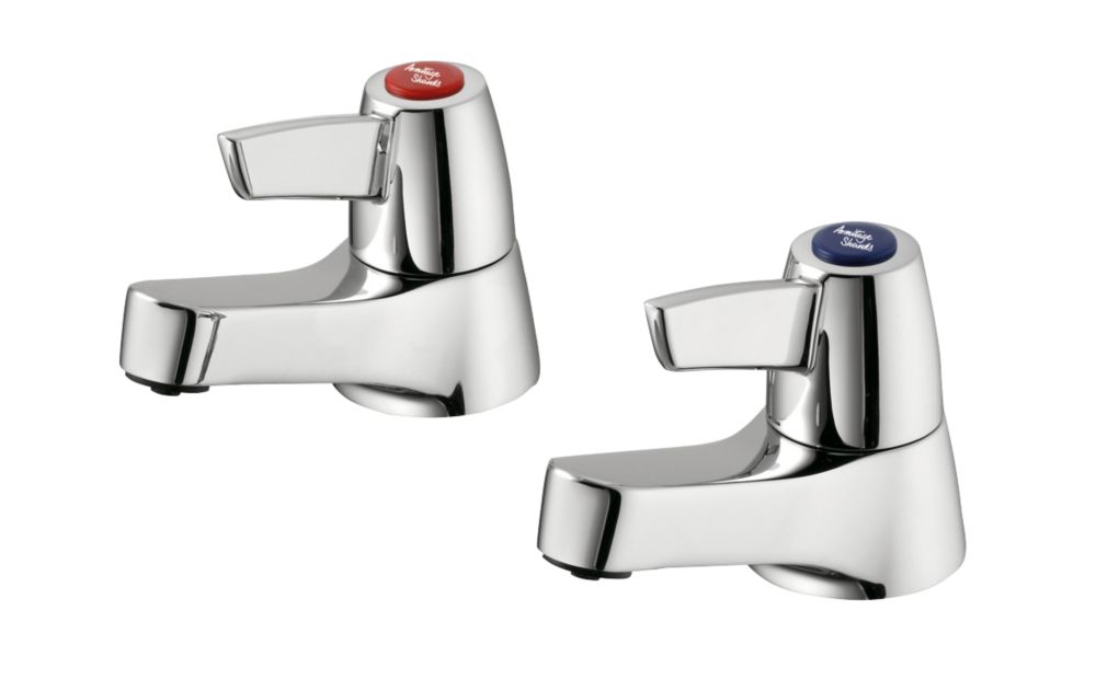 Armitage Shanks Sandringham 21 Basin Pillar Bathroom Taps Chrome