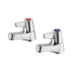 Armitage Shanks Sandringham 21 Chrome 130mm Cloakroom Lever 2 Tap Holes Basin Pillar Tap