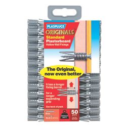 Plasplugs Original Plasterboard Wall Fixings 7mm x 39mm 50 Pack