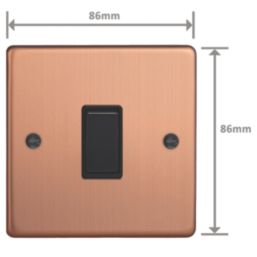 Varilight  10A 1-Gang 2-Way Light Switch  Brushed Copper