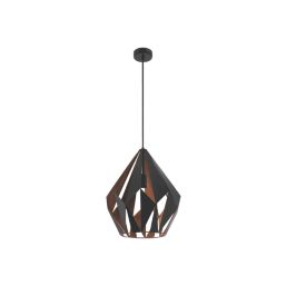 Eglo Carlton 1 Pendant Light 38.5cm Diameter Black & Copper