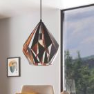 Eglo Carlton 1 Pendant Light 38.5cm Diameter Black & Copper