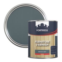 Fortress 750ml Mid Grey Gloss Water-Based Interior Furniture Varnish